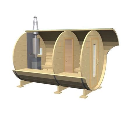 Варианты исполнения бани-бочки 2.3 метра