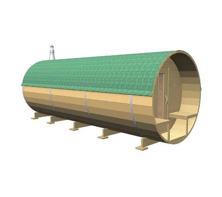 Варианты исполнения бани-бочки 4 метра